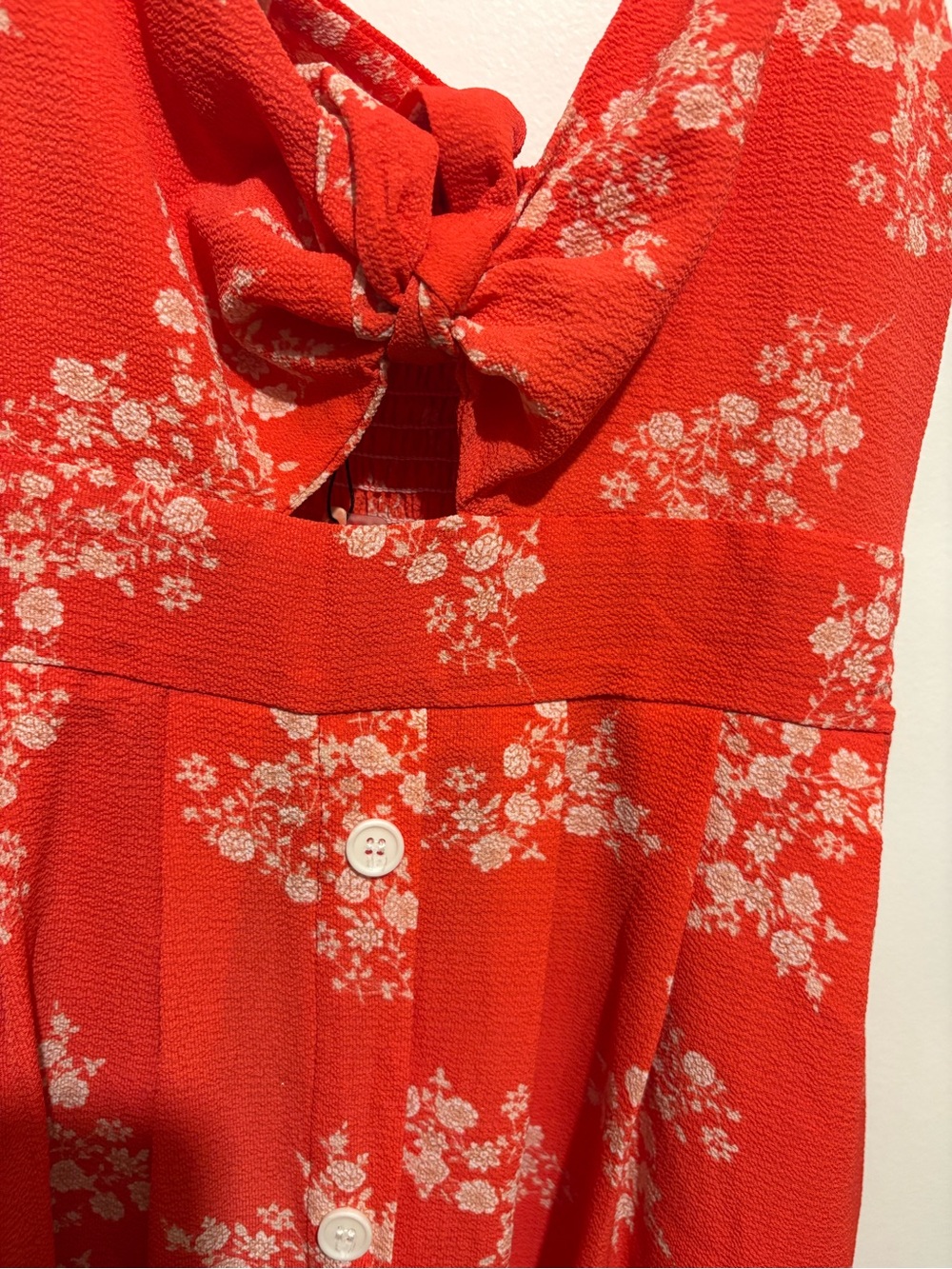FANCYINN- Red Floral Tie-Front Dress. Size M